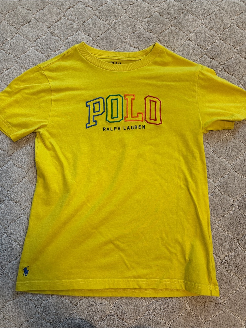 Ralph Lauren Kids Yellow Polo Logo T-Shirt age 8